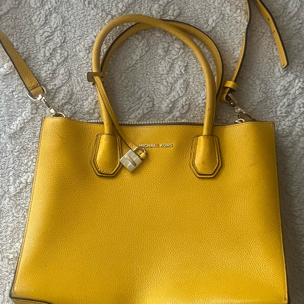 Michael Kors Yellow Leather Tote Bag